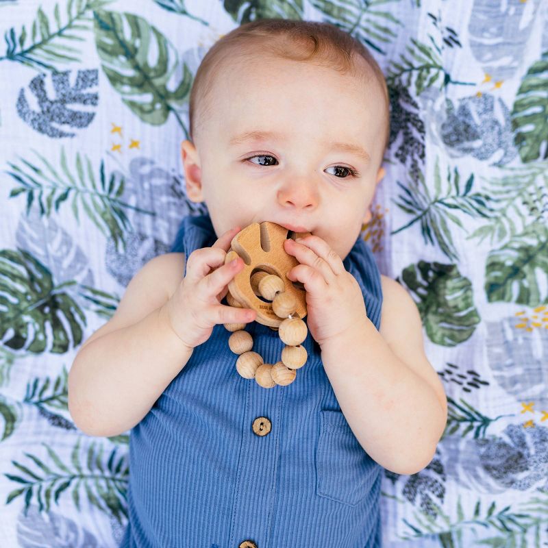 Bebe au Lait Wooden Teethers - Tropical Leaf