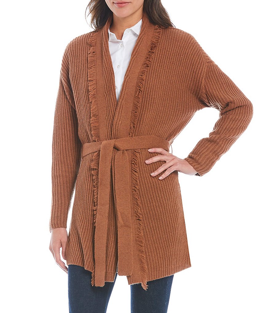 Antonio Melani Maisee Long Sleeve Fringe Cardigan