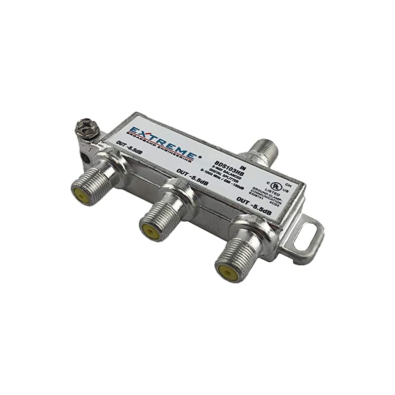 Broadband Manufacturing BDA103HB 3 Way Balanced HD Digital 1GHz High Performance Coax Cable Splitter
