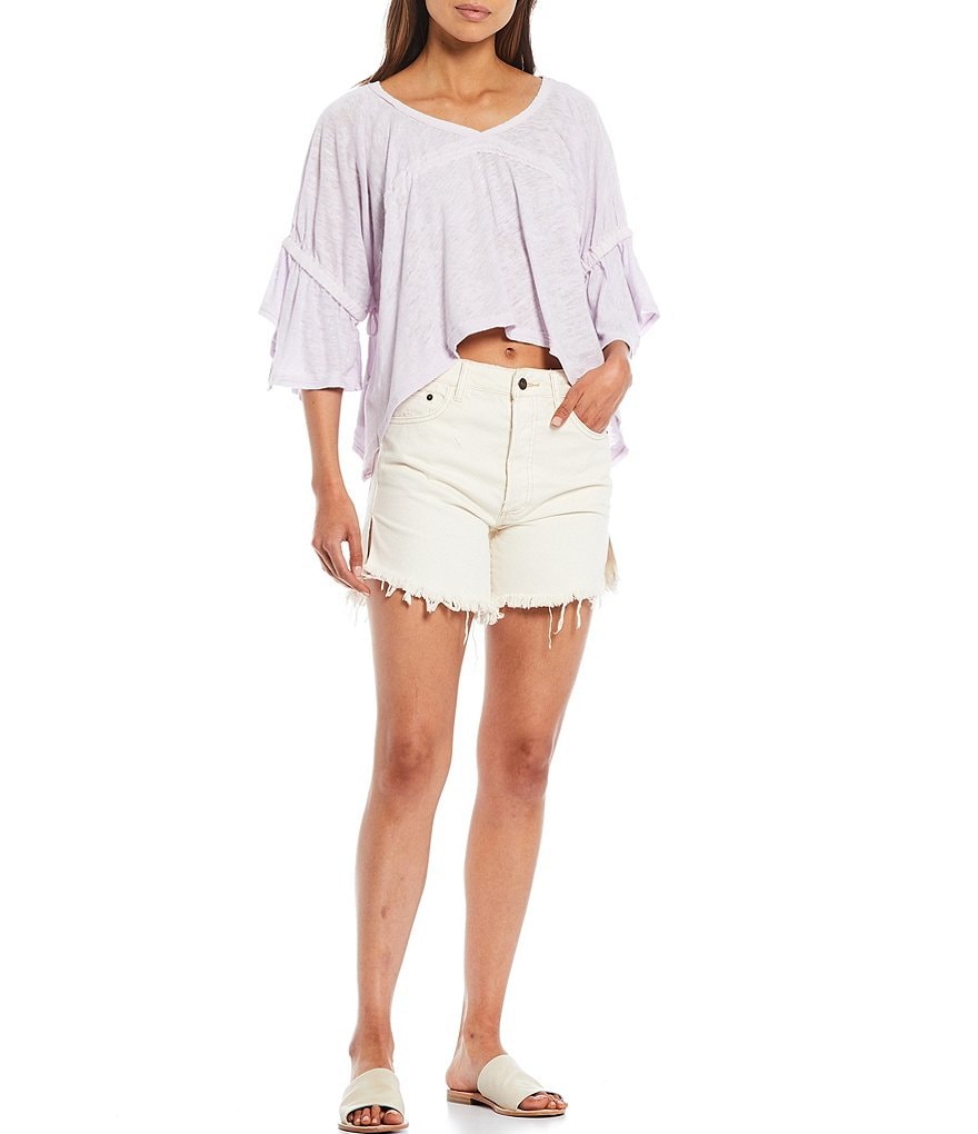 Cloth & Stone Button Side Coordinating Shorts
