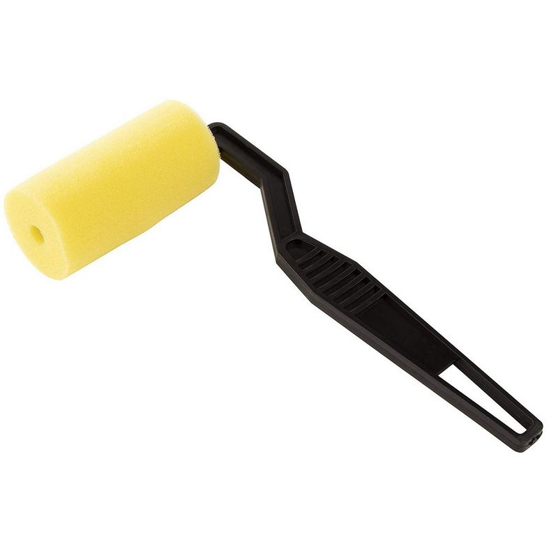 5-Piece Foam Paint Brush Set - 1" Paint Brush and 3.5" 4.5" Foam Trim Roller Set for Art, Wall Paintings Tools with Plastic Handle