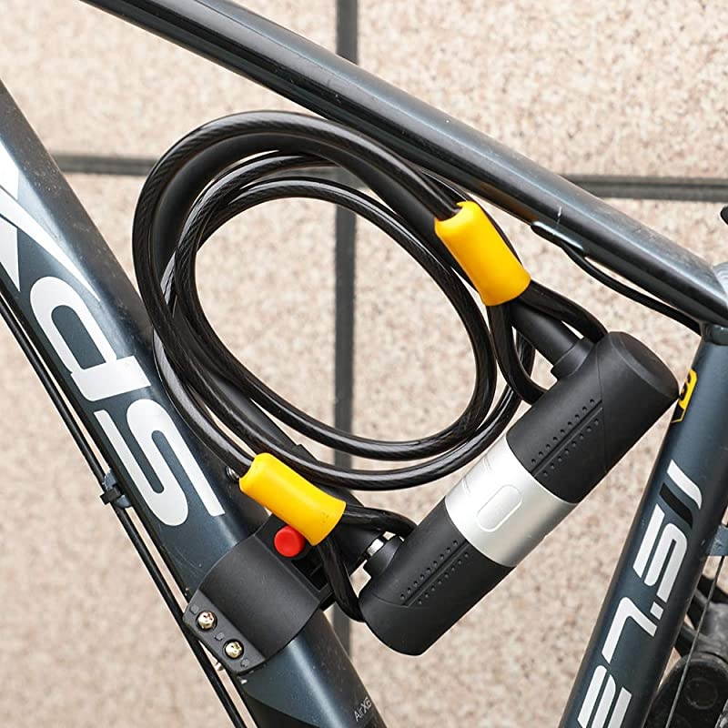 U Lock BikeHeavy Duty Bicycle ULock16mm Shackle and 1200mm Strong Cable with Mounting BracketAntiTheft Bike Safety Tool