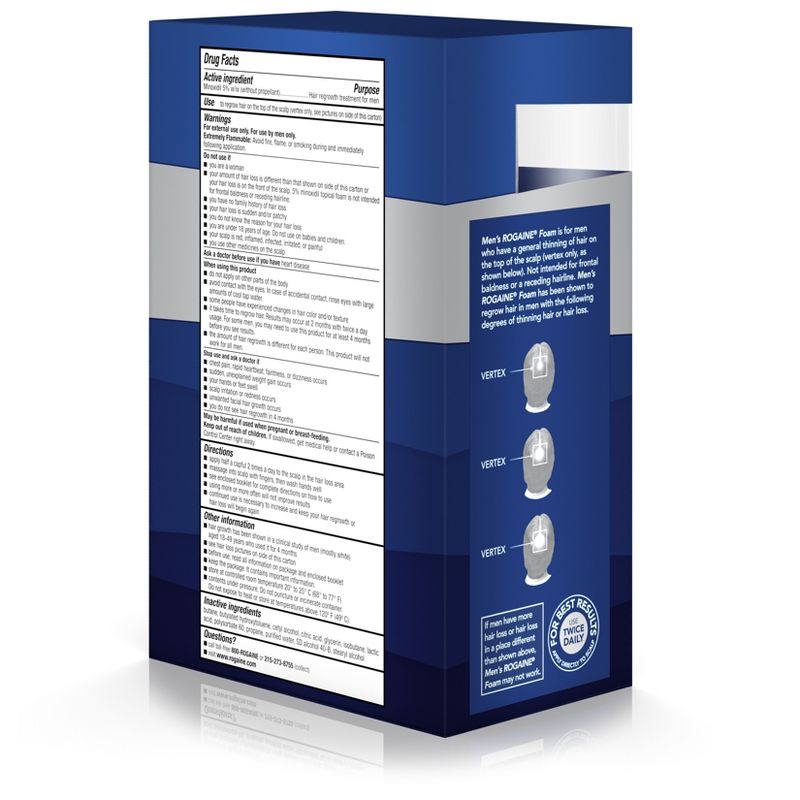 Rogaine Men's Minoxidil Hair Thinning & Loss Treatment Foam - 3 Month