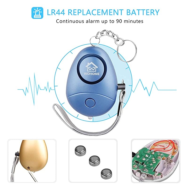 Safe Personal Alarm Safesound Personal Alarm with LED Light Emergency Safety Alarm Keychain for Women Girls Kids Elderly 8Color