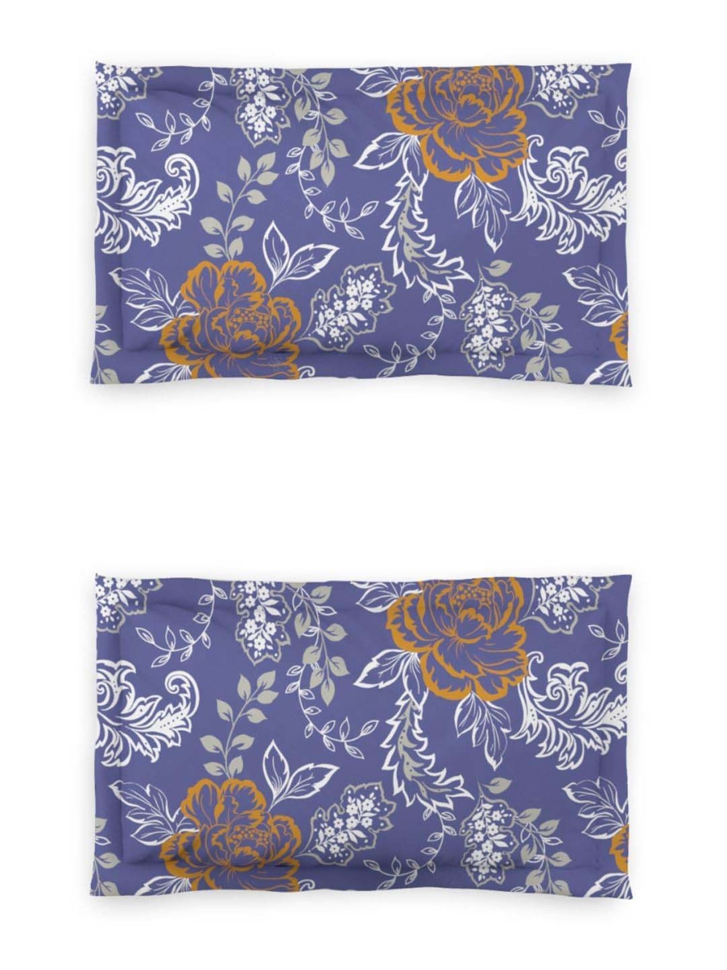 DDecor Lyra Floral Blue Cotton 144 TC Double Bedsheet With 2 Pillow Covers