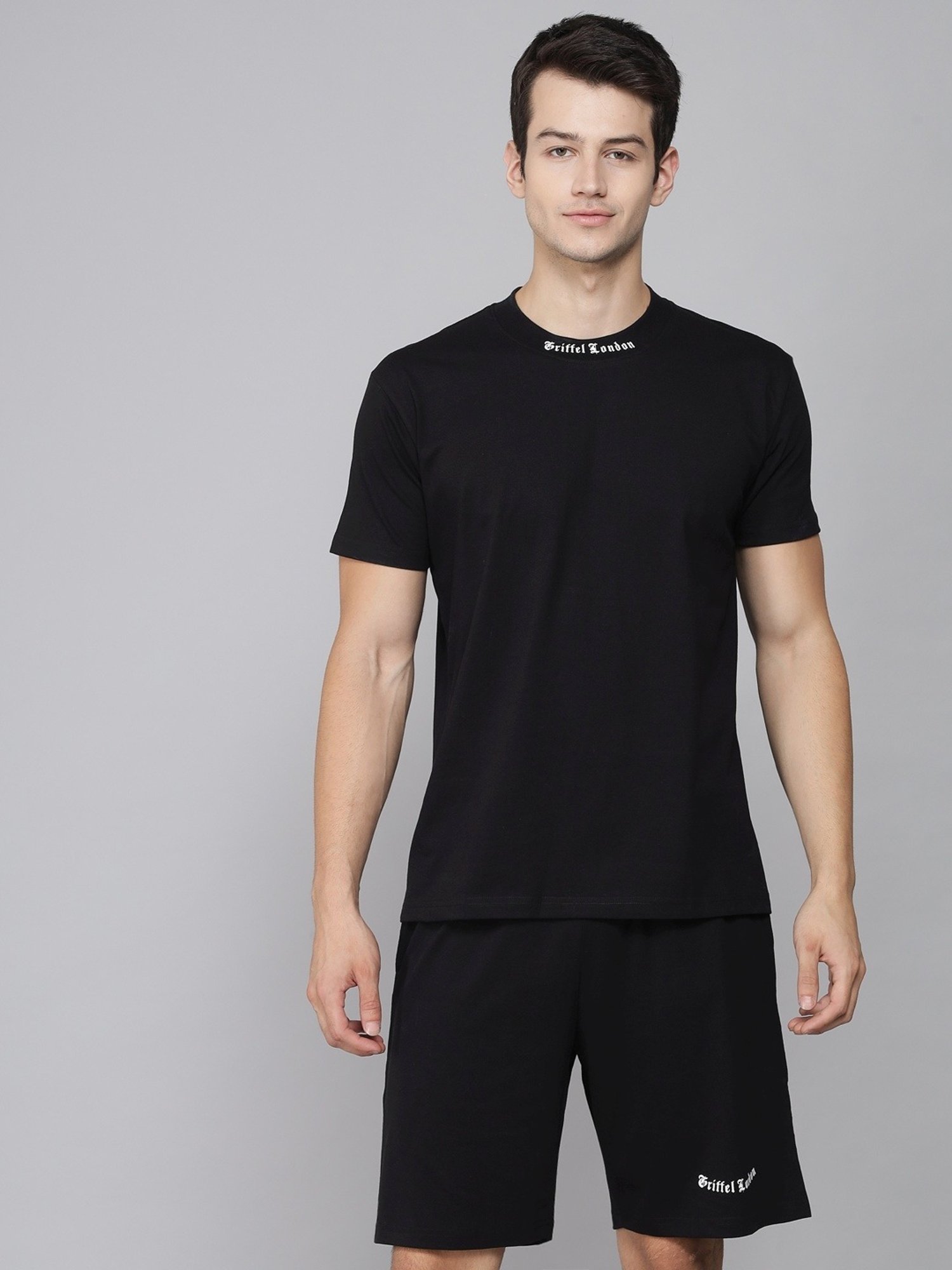 Griffel Black Cotton Loose Fit Co-Ord Set