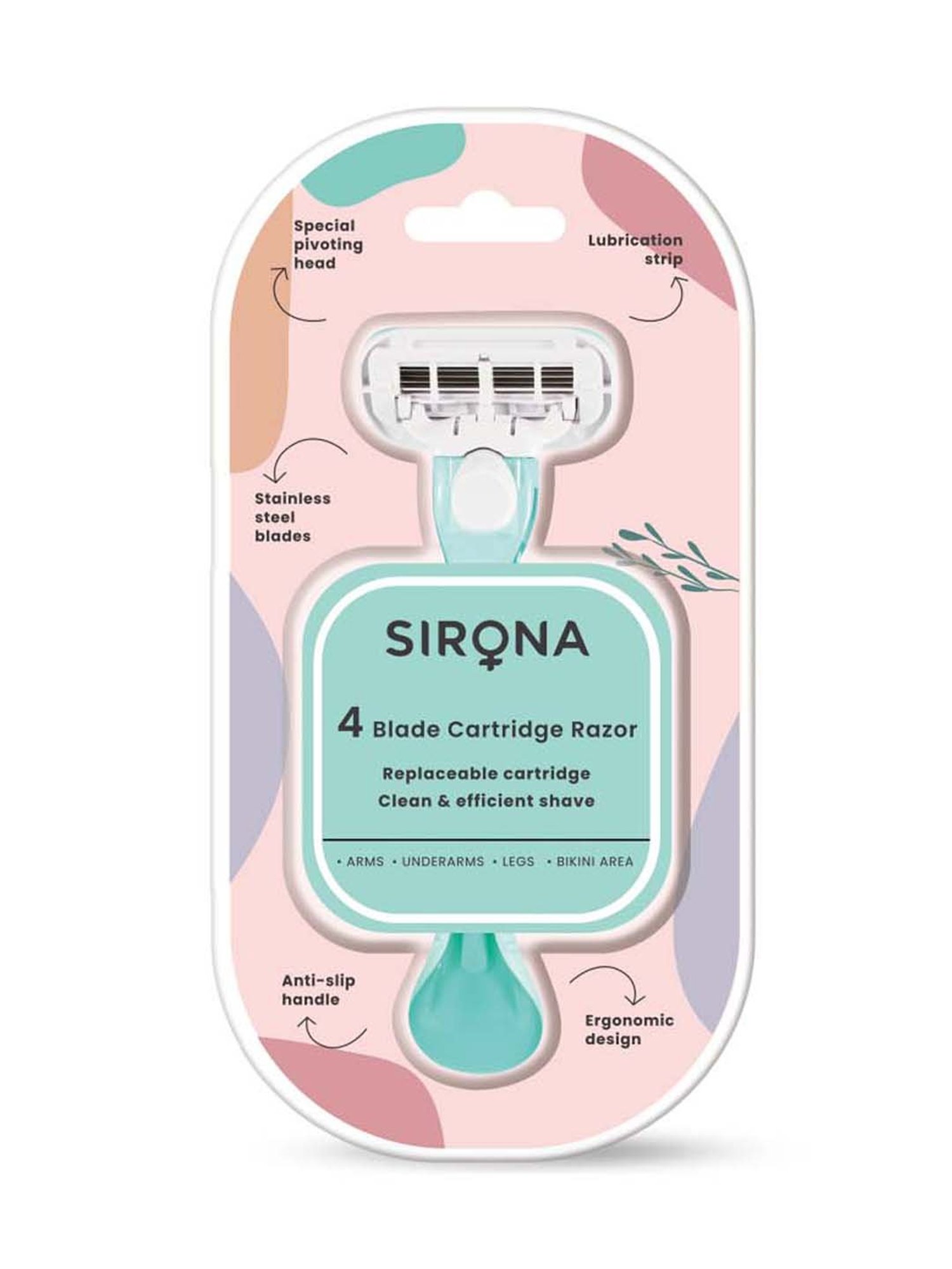 Sirona 4 Blades Body Razor with Replaceable Head - 1 Pc