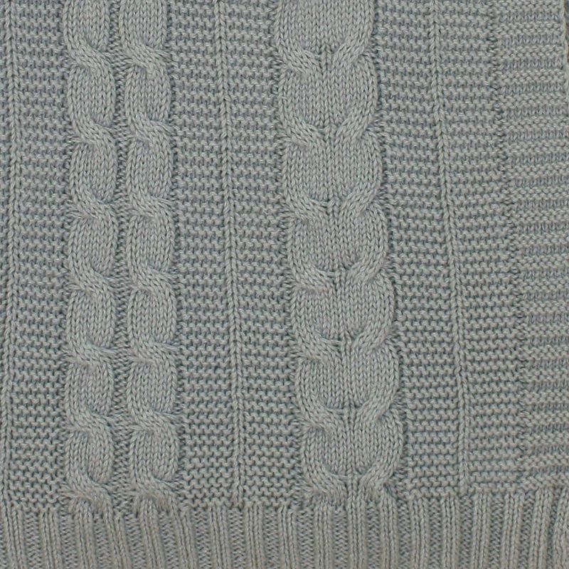 Kimberly Grant Cable Knit Blanket - Gray