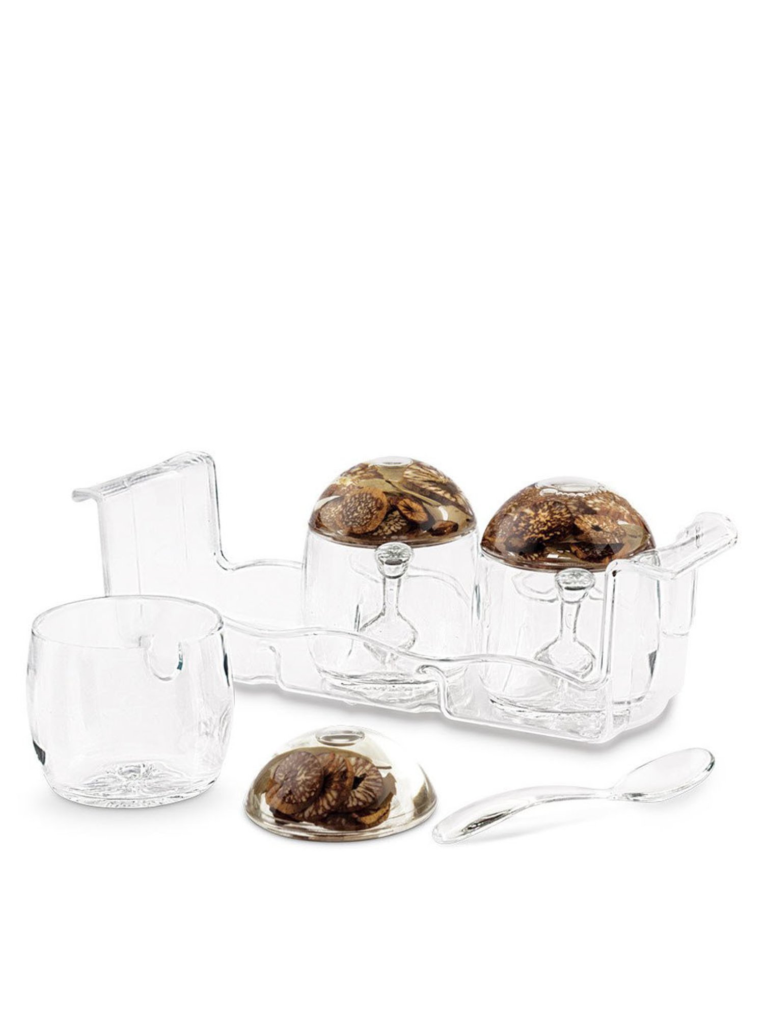 Freelance Brown Acrylic Set of 3 Jars and Container