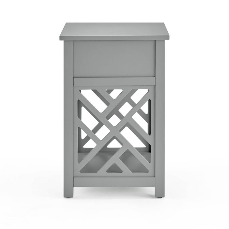 Middlebury Wood End Table with Drawer and Shelf Gray - Alaterre Furniture