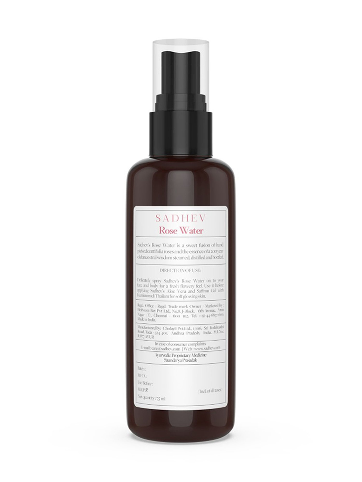 SADHEV The Art Of Ayurveda Rose Water - 75 ml