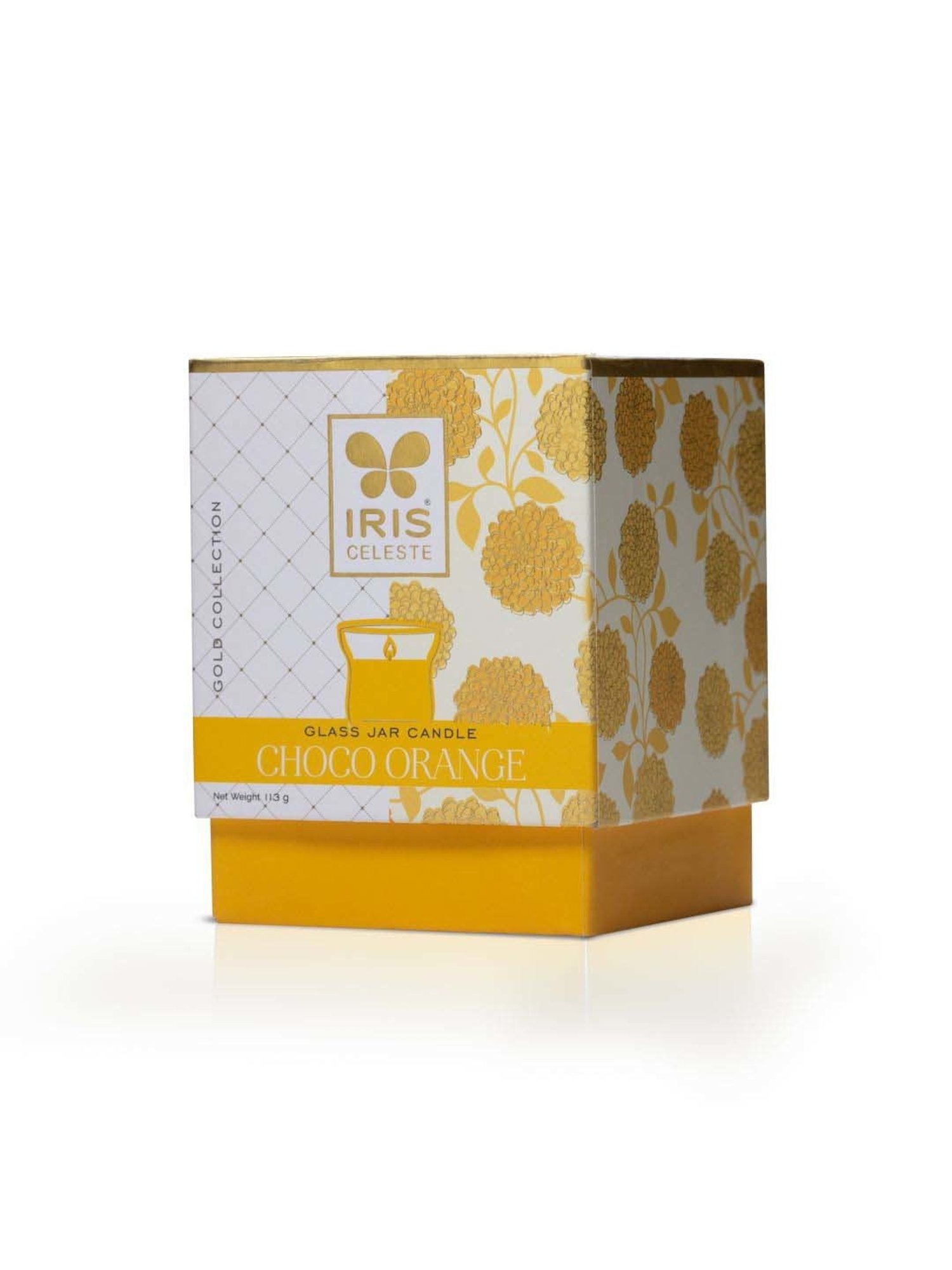 IRIS Gold Collection White Celeste Hurricane Choco Orange Fragrance Candle