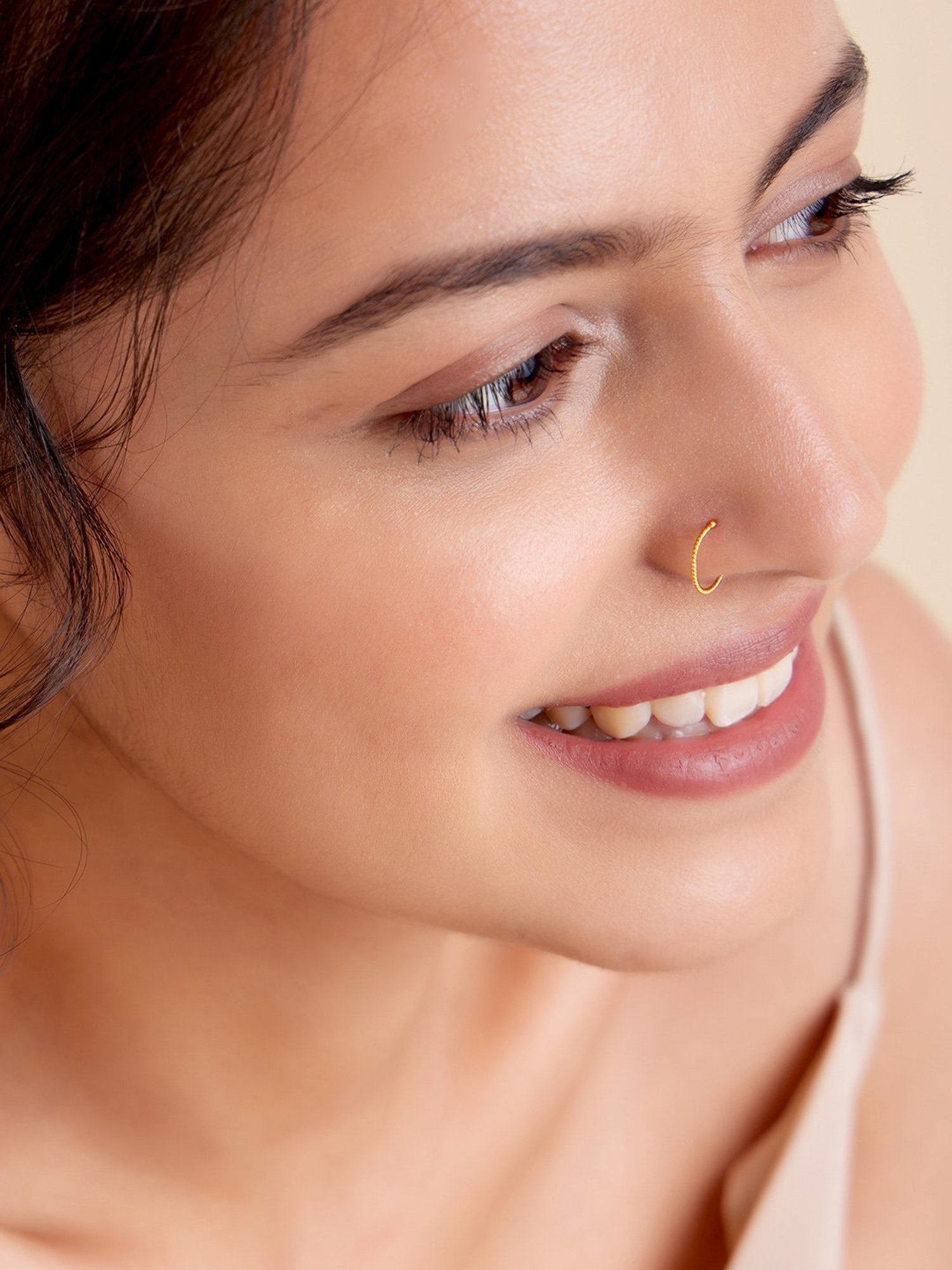 March by FableStreet 92.5 Sterling Silver 18k Gold-Plated Classic Nose Ring