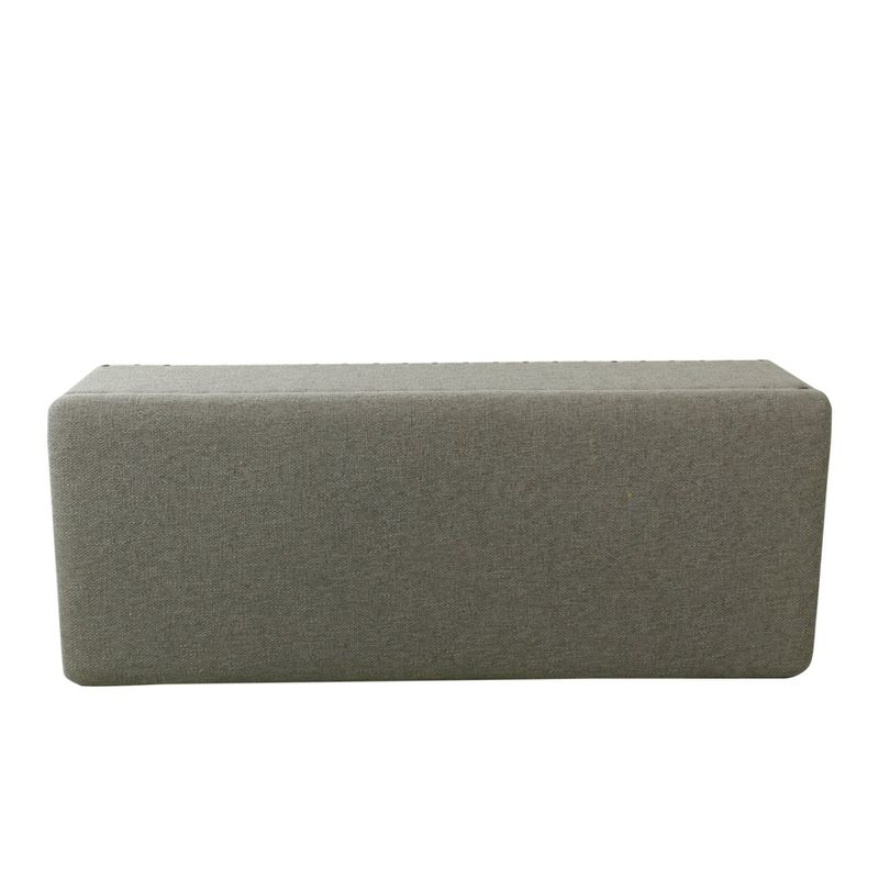 46" Luxury Storage Bench with Nailhead Trim Gray Woven - HomePop