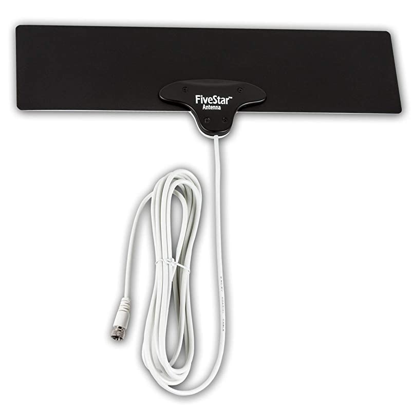 0.5mm Thick Reversible 40 Miles Digital TV Antenna Indoor, Portable with Enhanced VHF UHF Reception, Adjustable HDTV Amplifier Signal Booster, HD 4K 1080P 10ft Coax Cable Free TV