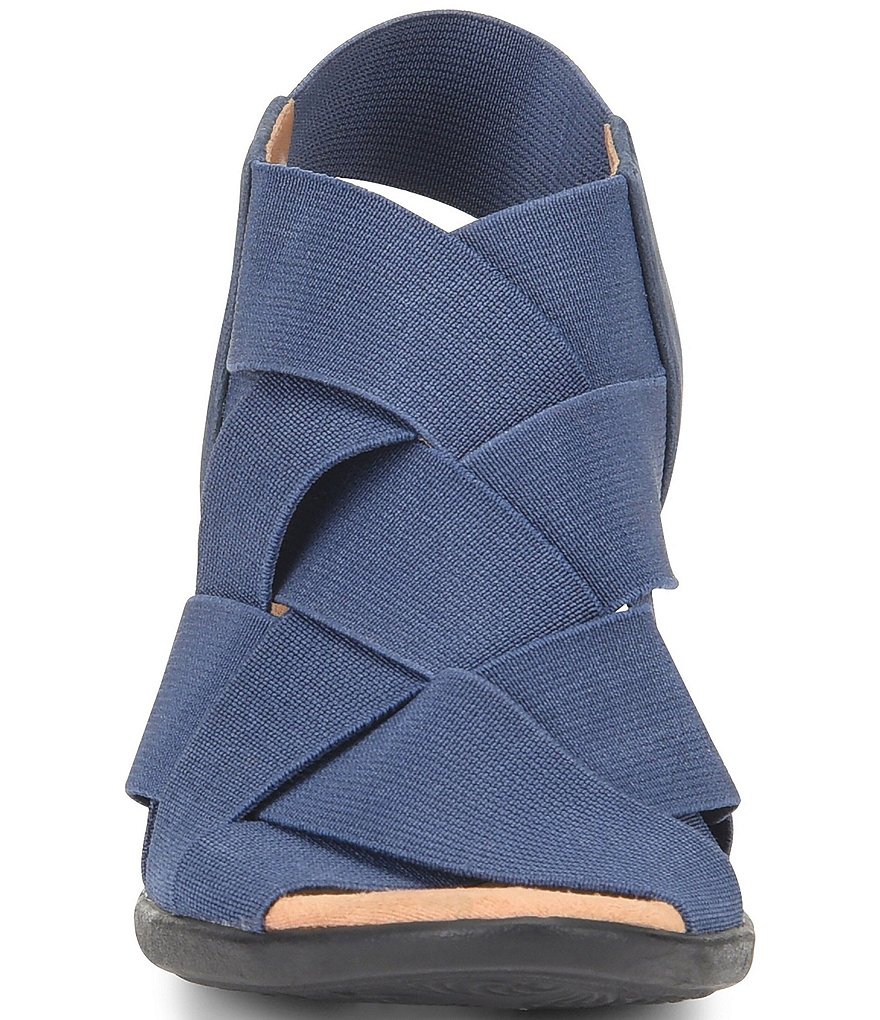 Comfortiva Farrow Elastic & Suede Woven Block Heel Sandals