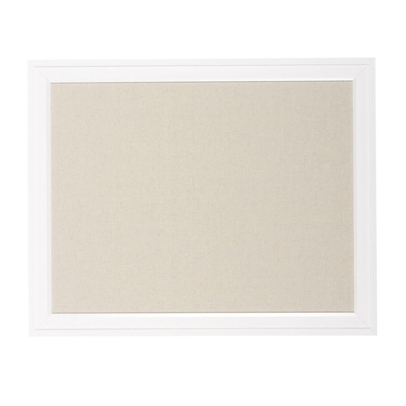 24" x 30" Bosc Framed Linen Fabric Pinboard White - DesignOvation