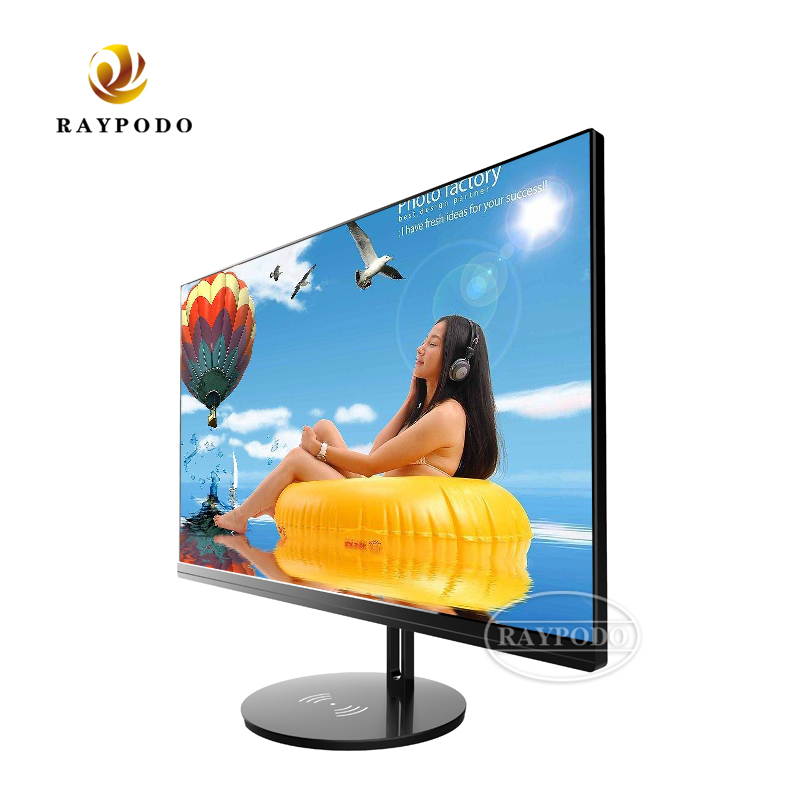 Raypodo New design 23.8 inch FHD All In One computer I3-7100 / I5-7400 / I7-8700 4G+120GB SSD with popup camera and wireless phone charging stand