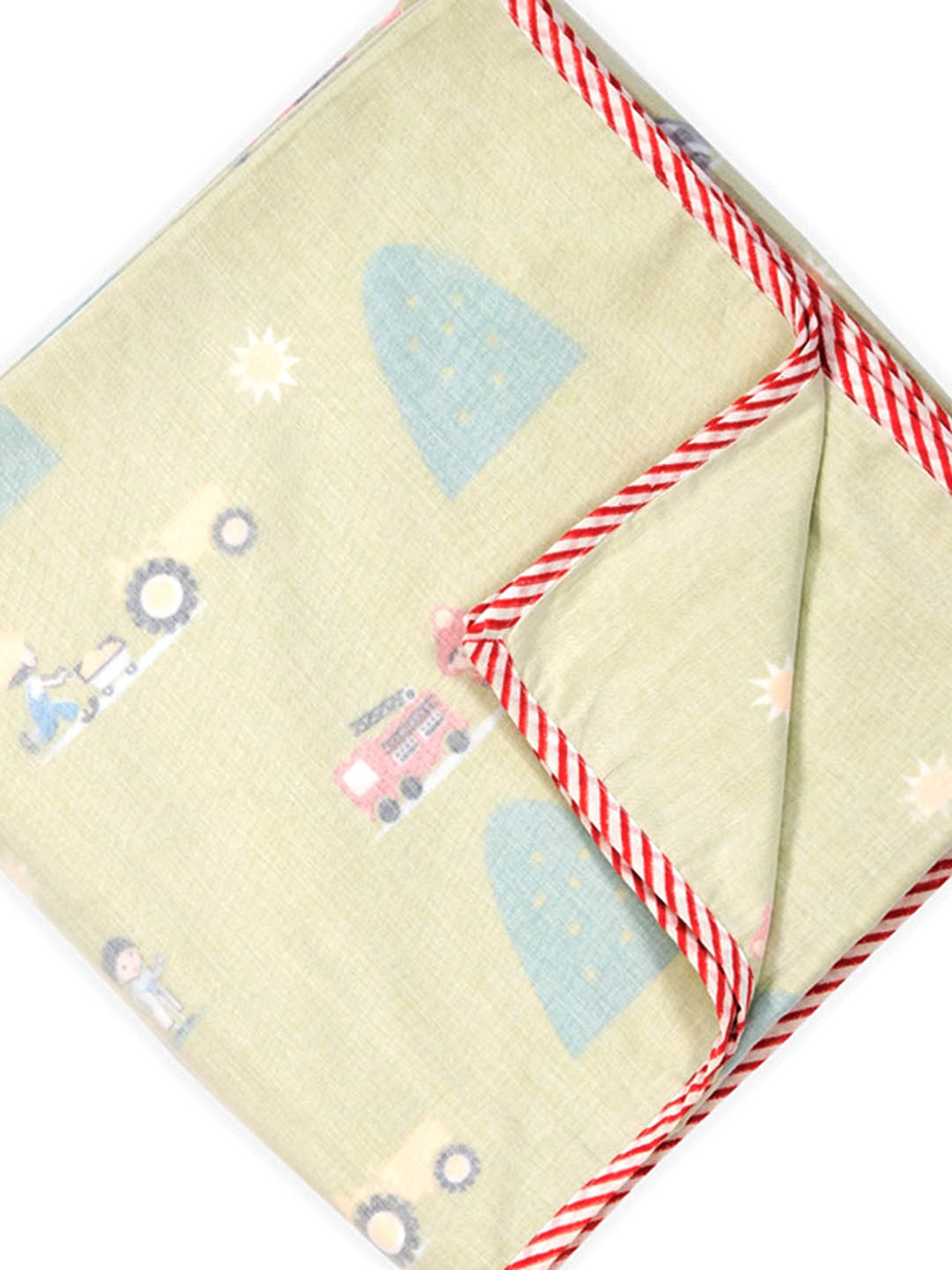 Nigh Nigh Profession Lime Yellow Cotton 70 TC Toddlers Dohar - Set of 1