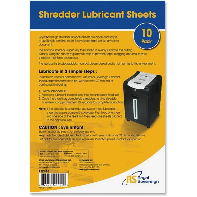 Royal Sovereign RS-SLS Shredder Lubricant Sheets - 10 Pack