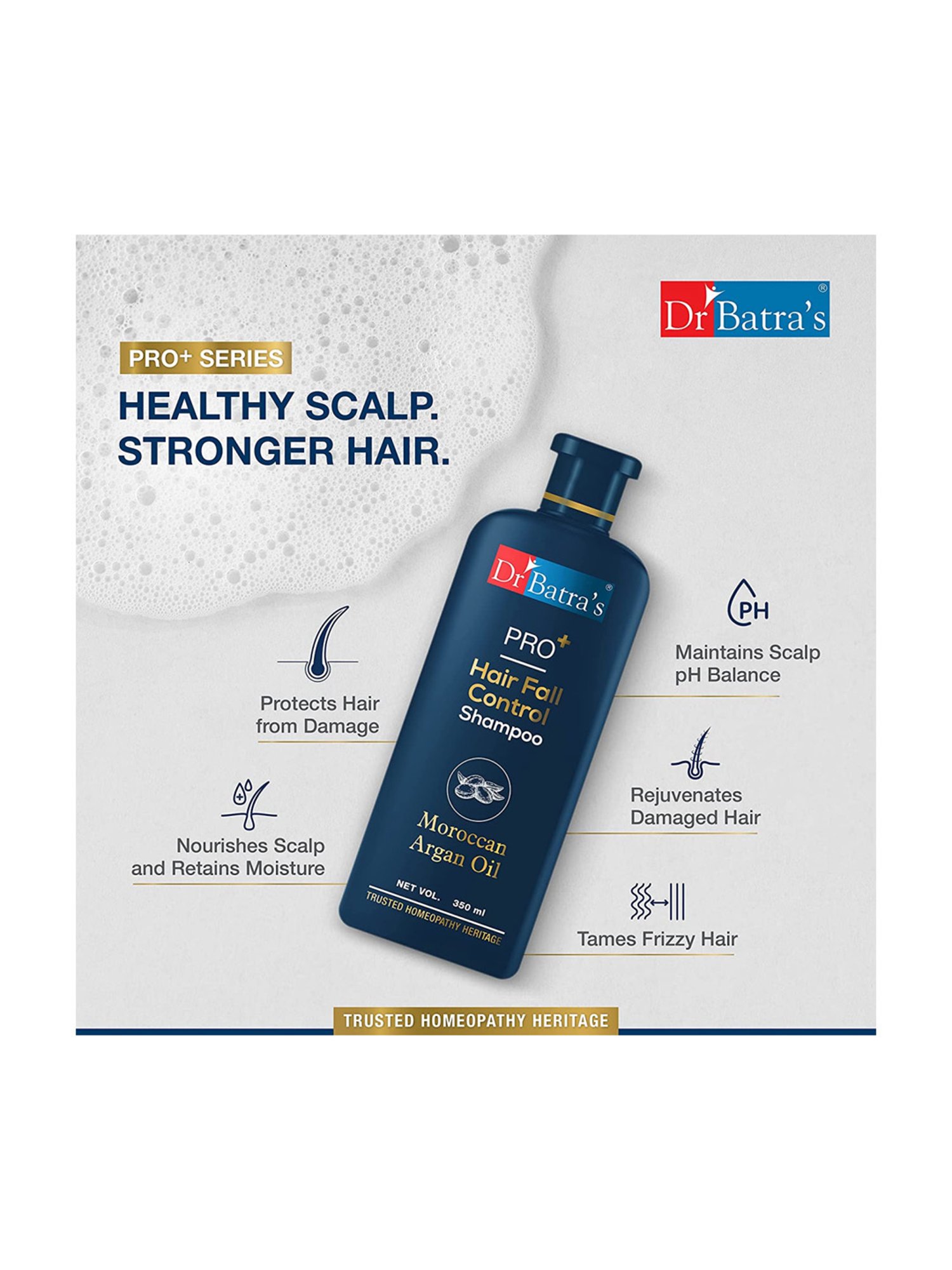 Dr Batra's PRO+ Hair Fall Control Shampoo with PRO+ Conditioner Each - 350 ml