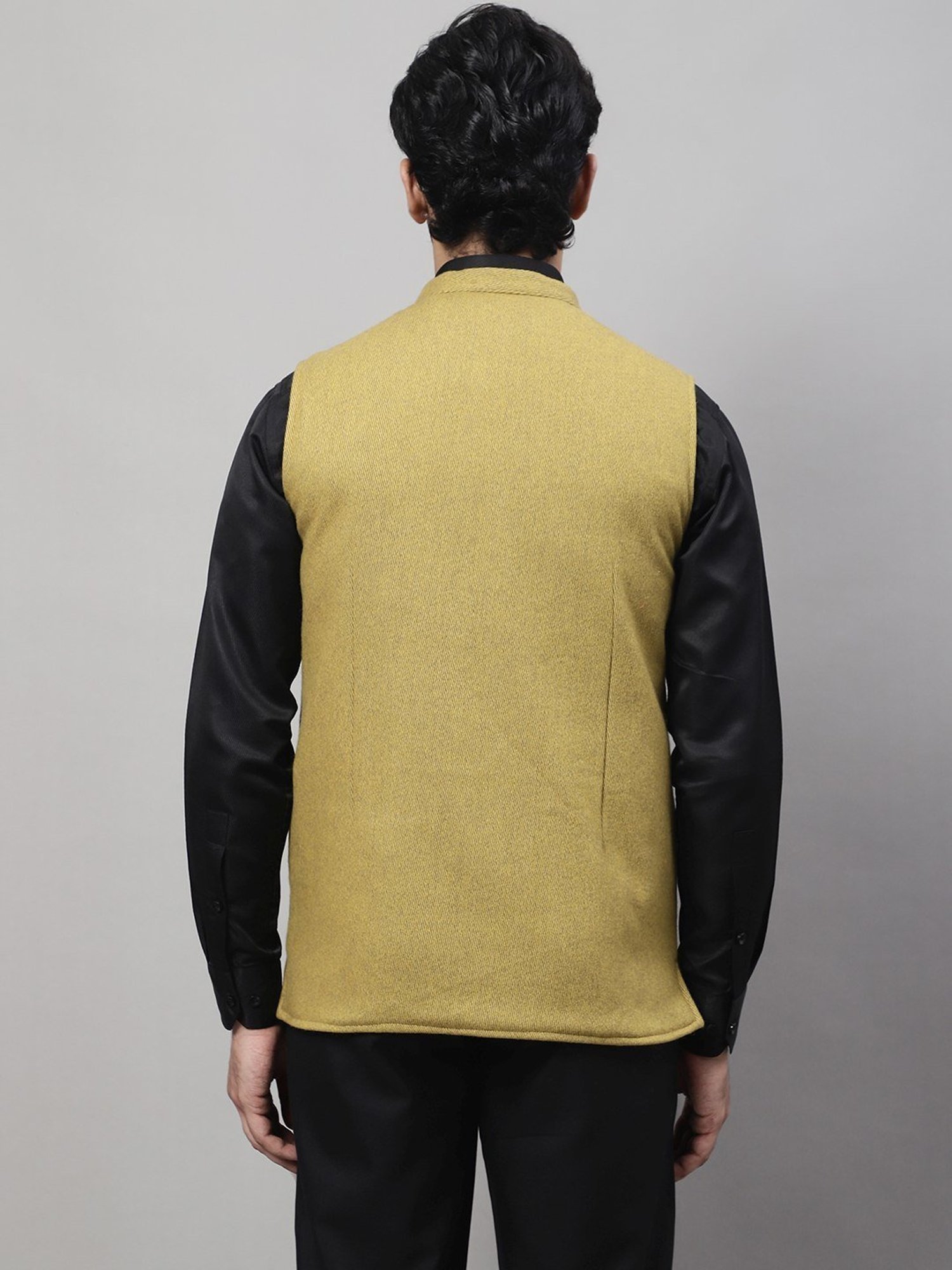 Even Mustard Regular Fit Nehru Jacket