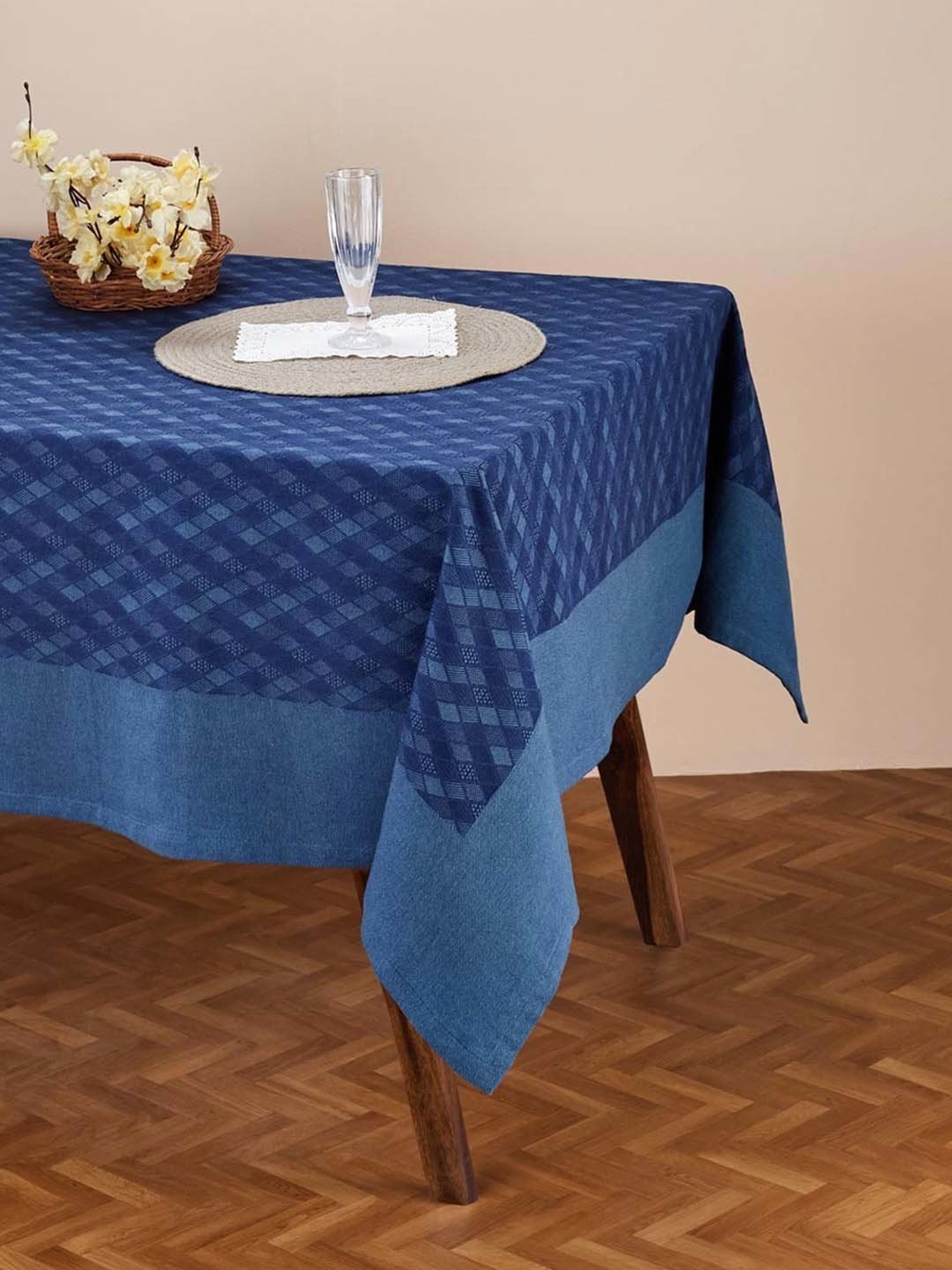 Fabindia Akira Indigo Cotton Table Cover