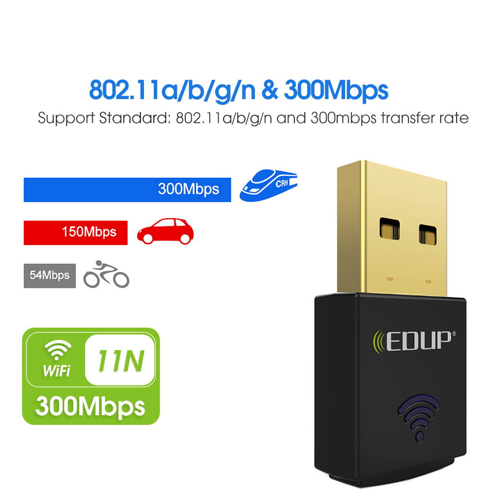 Mini Wireless Adapter 802.11N UP to 300Mbps MAX-Indoor :100M/Outdoor: 300M