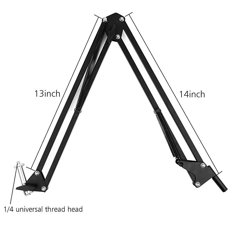 Overhead Video Stand Phone Holder Articulating Arm Phone Mount Table Top  Scissor Boom Arm Articulating Phone Stand Tablet Phone Holder for Streaming Phone Baking Crafting