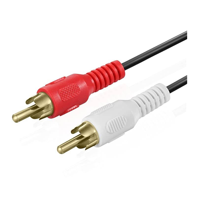 2-RCA Male to 2-RCA Male (6 FT),  Dual 2 RCA Cable, Stereo Audio 2RCA Cord Male to Male Connector