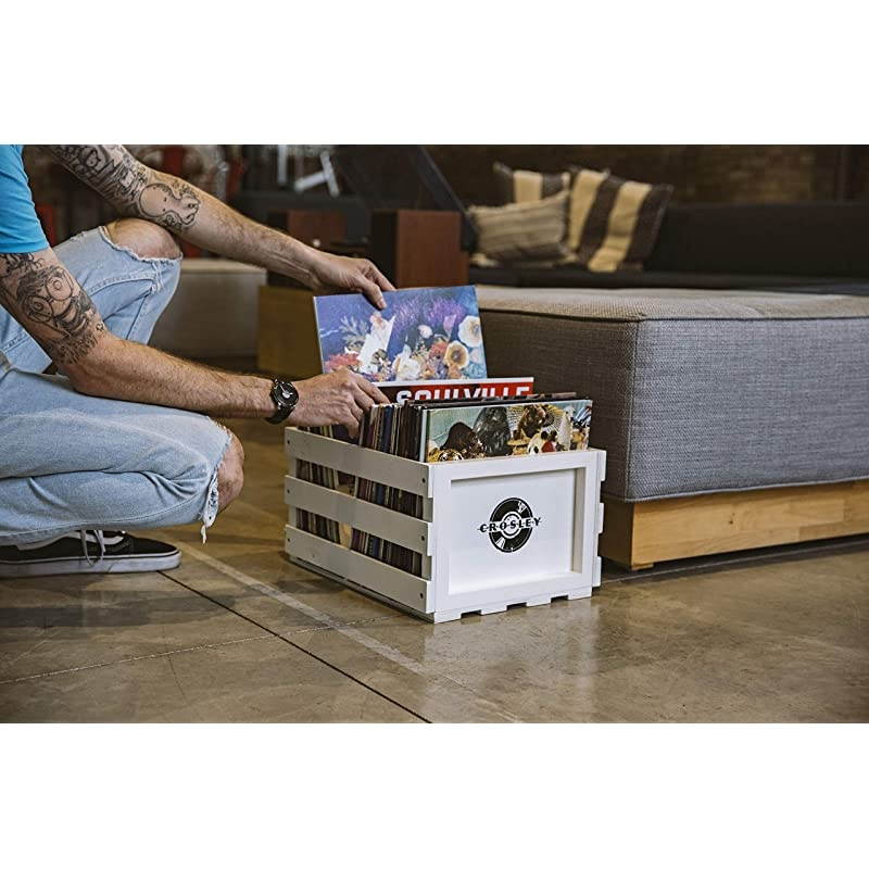 AC1004AWH Record Storage Crate Holds up to 75 Albums White
