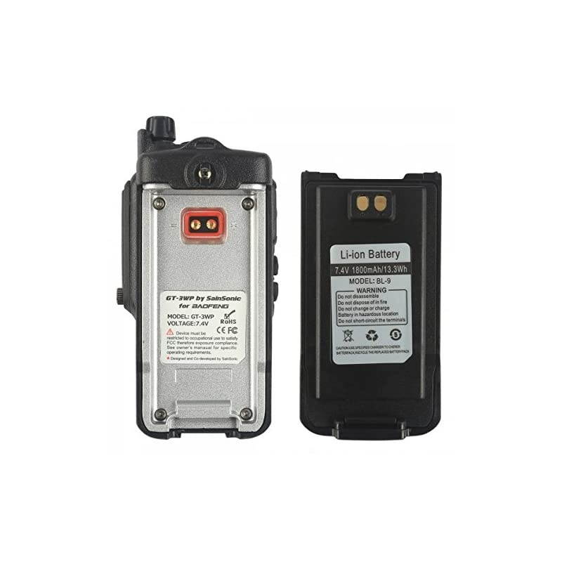 1 Pack GT-3WP PoFung GT-3WP Dual Band Two-Way Radio, Waterproof Dustproof IP67 Walkie Talkie Transceiver, VHF/UHF 136-174/400-520MHz, Black