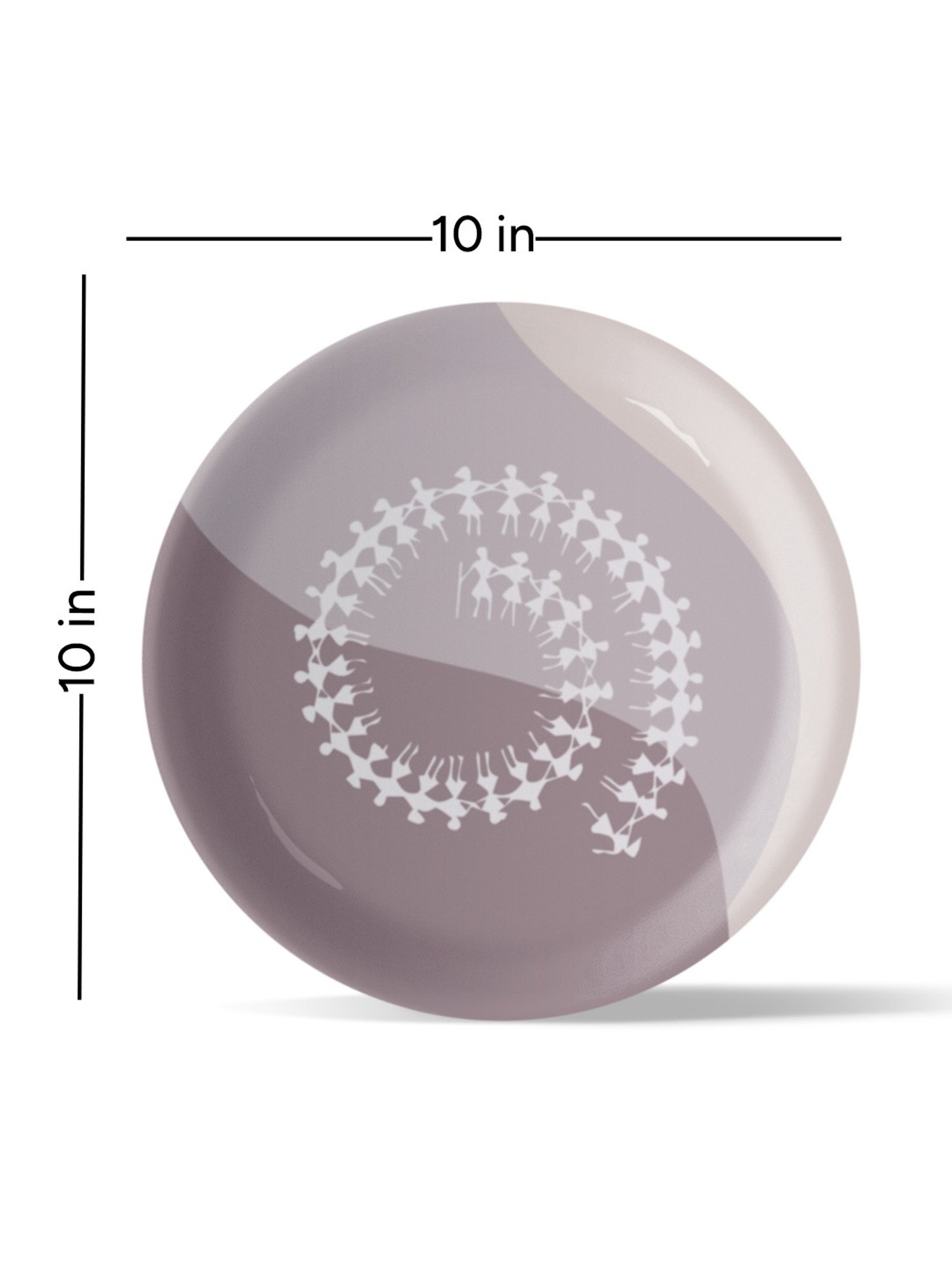 Nestroots Modern Warli Floral Multicolor Porcelain Wall Plate