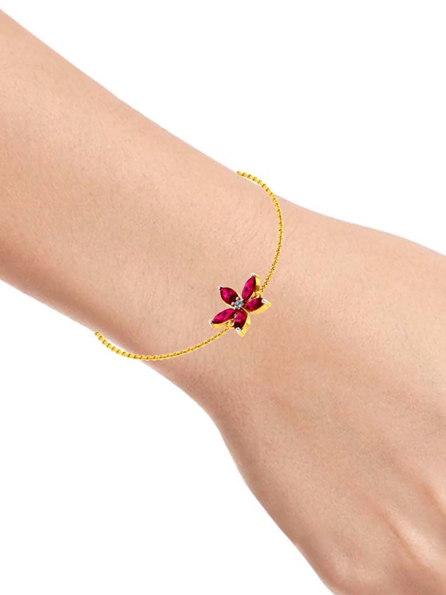 Mia by Tanishq Cupid Charm 14k Gold & Diamond Bracelet for Women