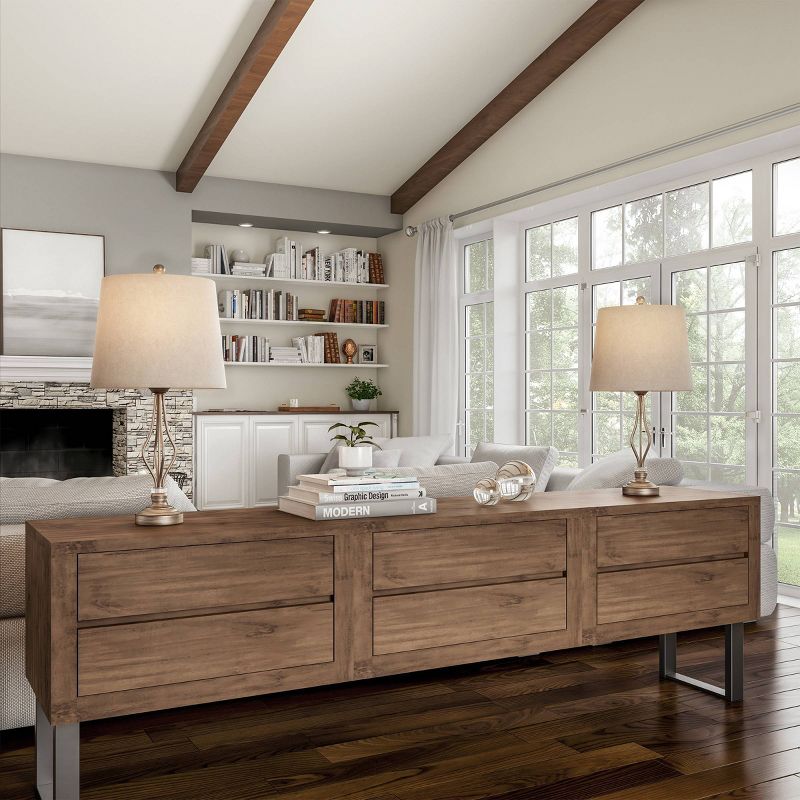 Set of 2 Modern Curved Openwork Lamps