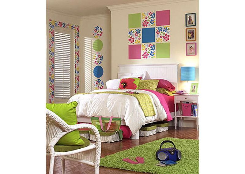 Pink Tropical Flower Square Self-Stick Wall Accent Stickers - Wall Pops..