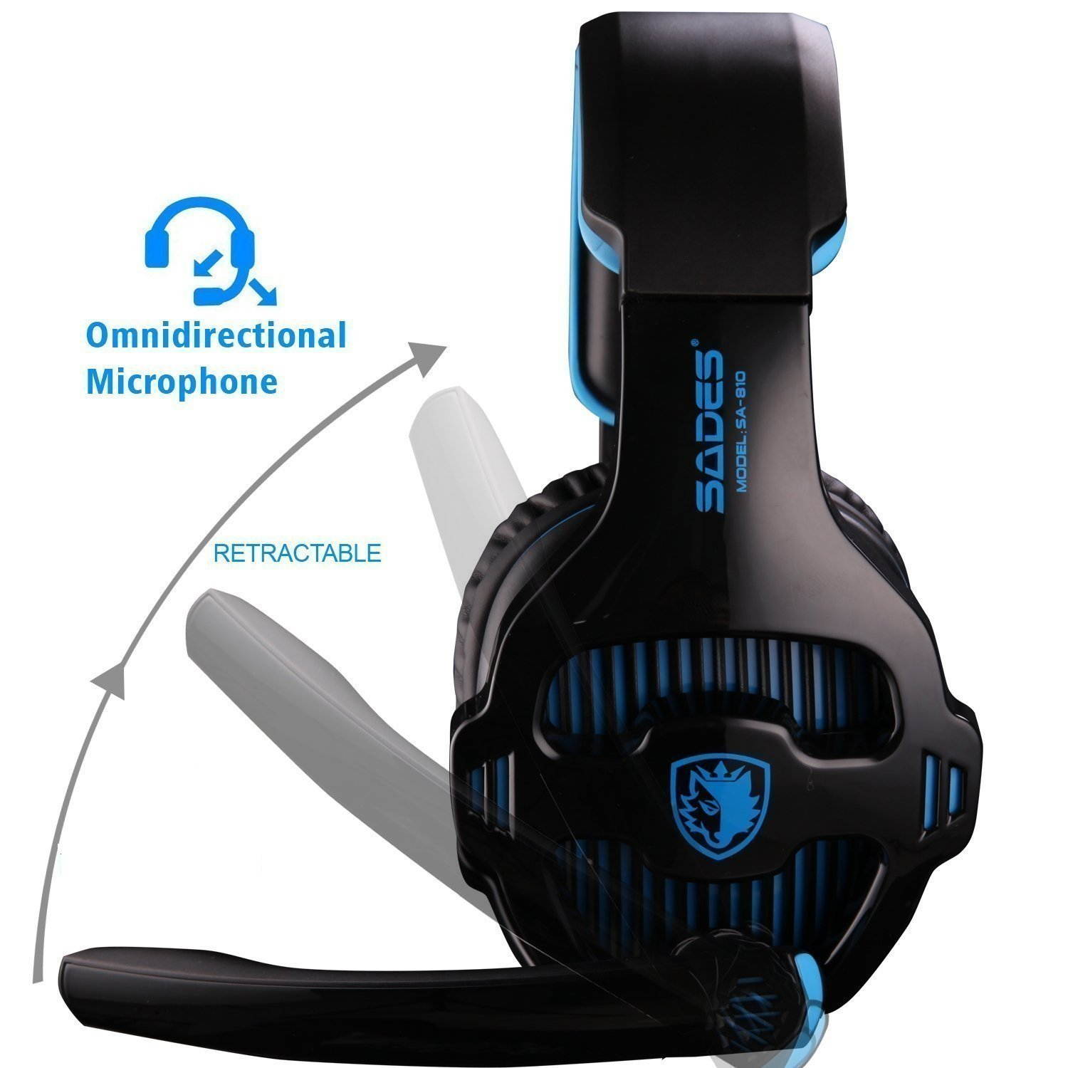 PS4 Xbox One Gaming Headset, SADES 810 PC Gaming Headphone 3.5mm Jack Stereo Sound Over-ear Headphone with Microphone Volume Control