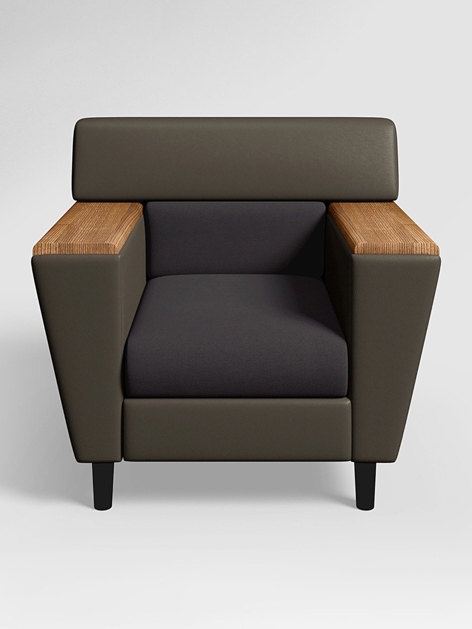 Durian Berry Black Premium Leatherette 2 Seater Sofa