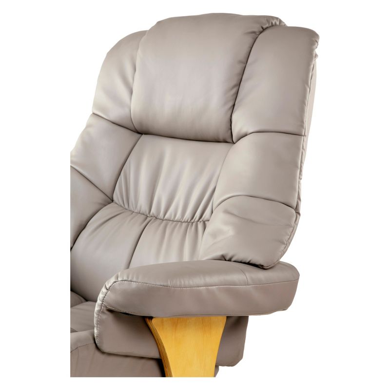 Plush 8 motor massage Leisure Recliner with Ottoman Beige - Relaxzen