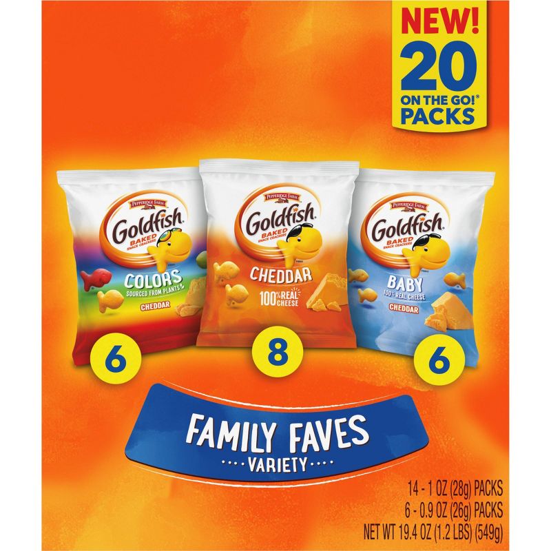 Goldfish Crackers Family Faves Variety Pack - 19.4oz/20ct