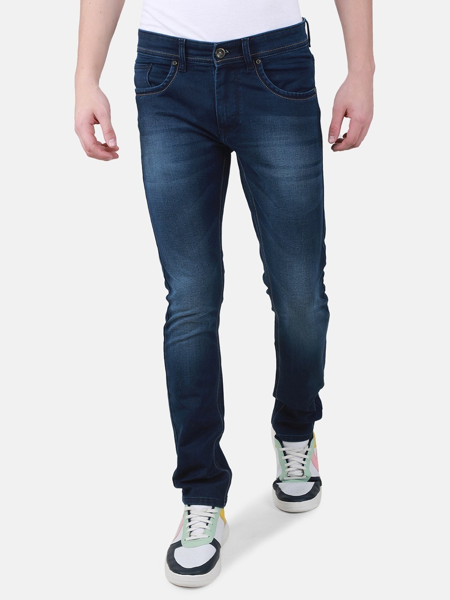 American Eagle Blue Cotton Regular Fit Jeans