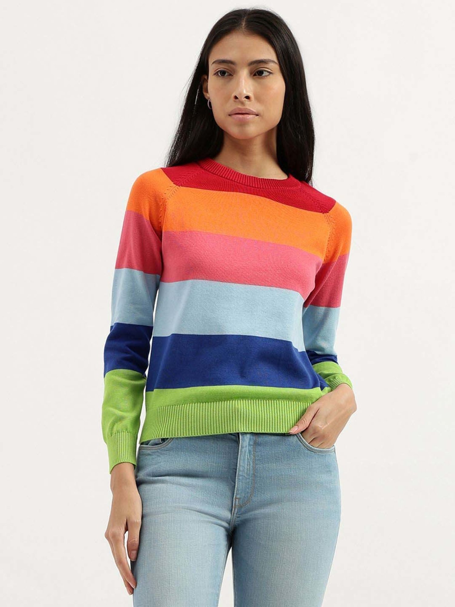 United Colors of Benetton Multicolored Cotton Color-Block Top