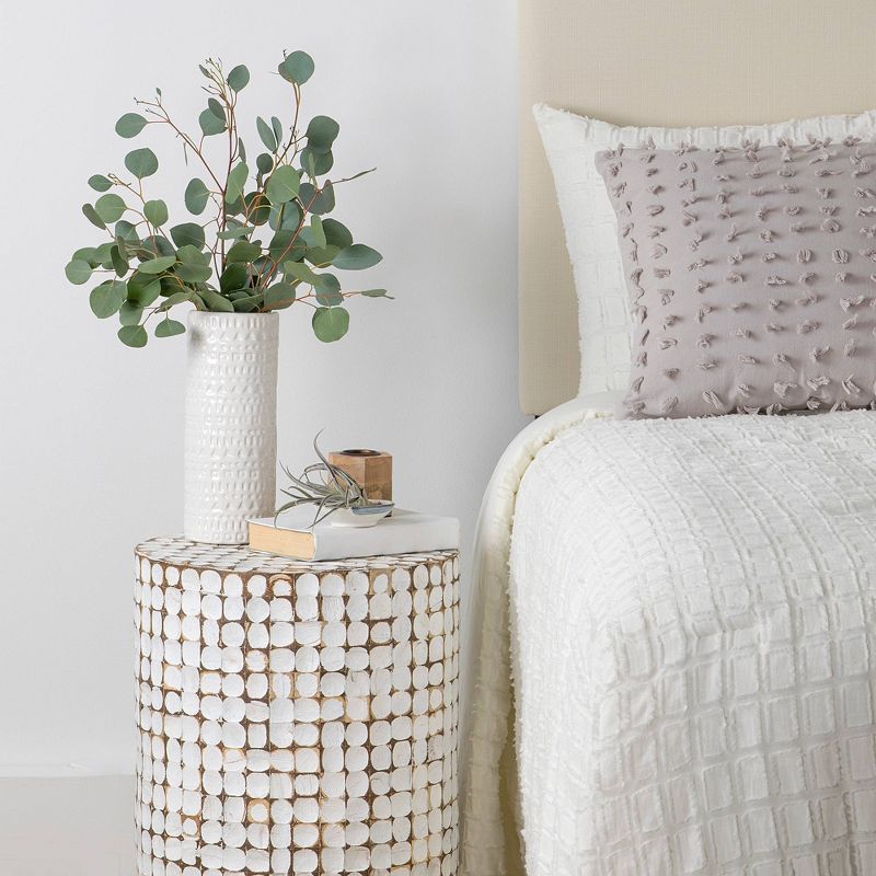 Columbia Coconut Shell Inlay Accent Table White - East At Main