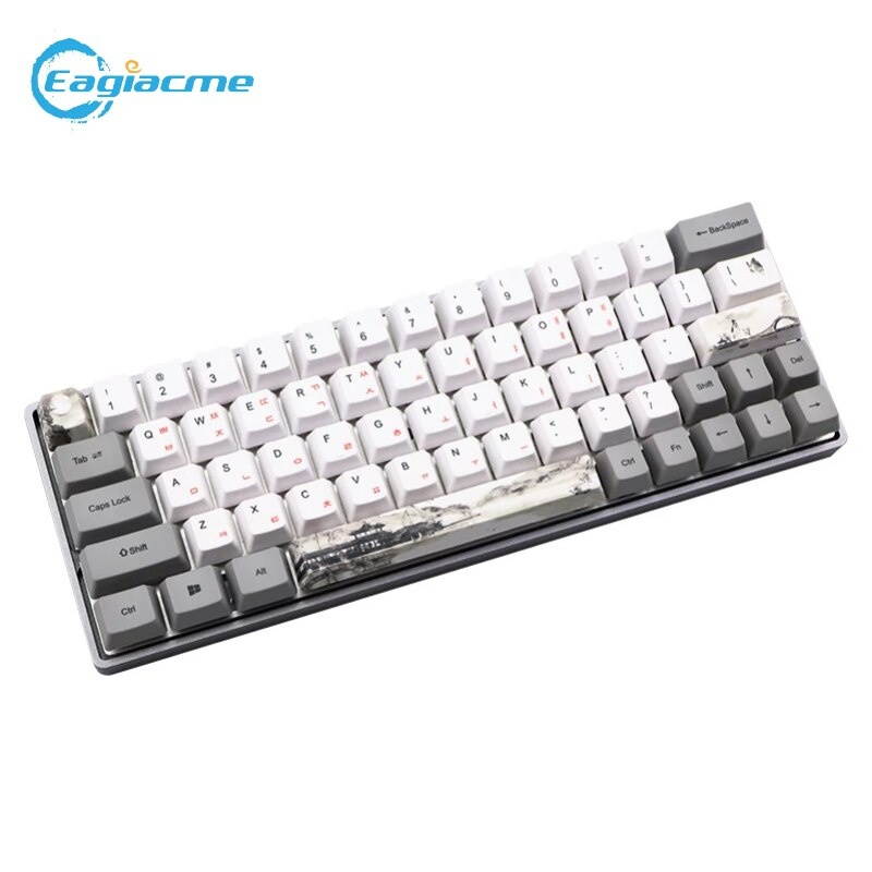 72keys PBT Keycaps For GK61 Mechanical Keyboard Korean/Japanese/Russian Dye Sublimation OEM Profile Ink Painting For GH60 GK64