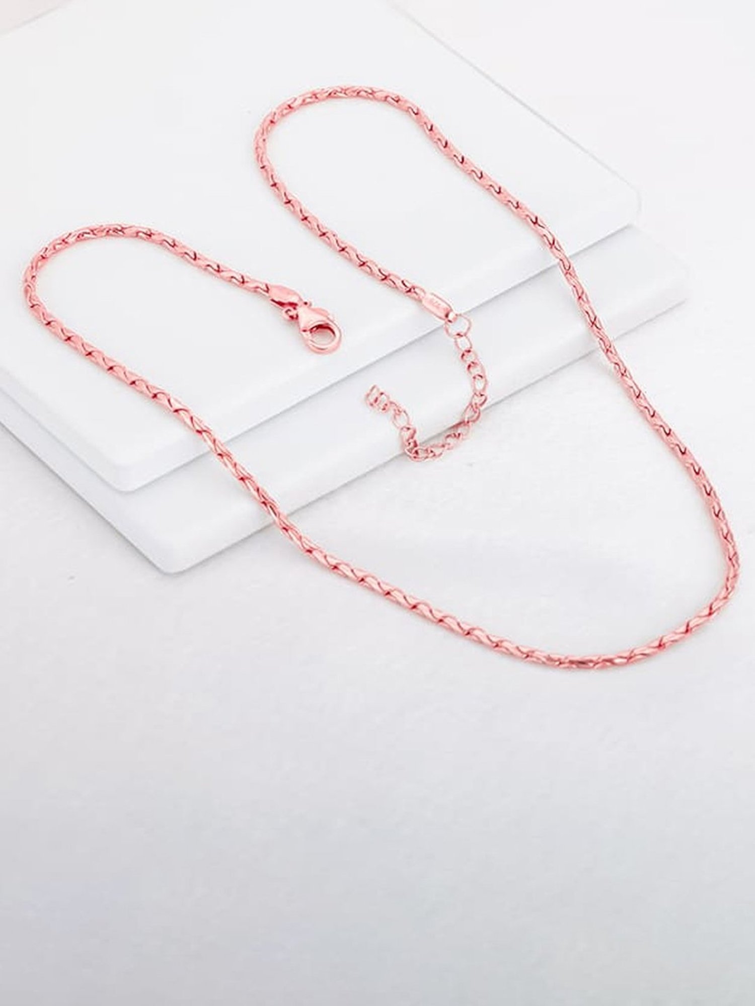 GIVA 925 Silver Rose Gold Rhythmic Rain Chain for Women & Girls