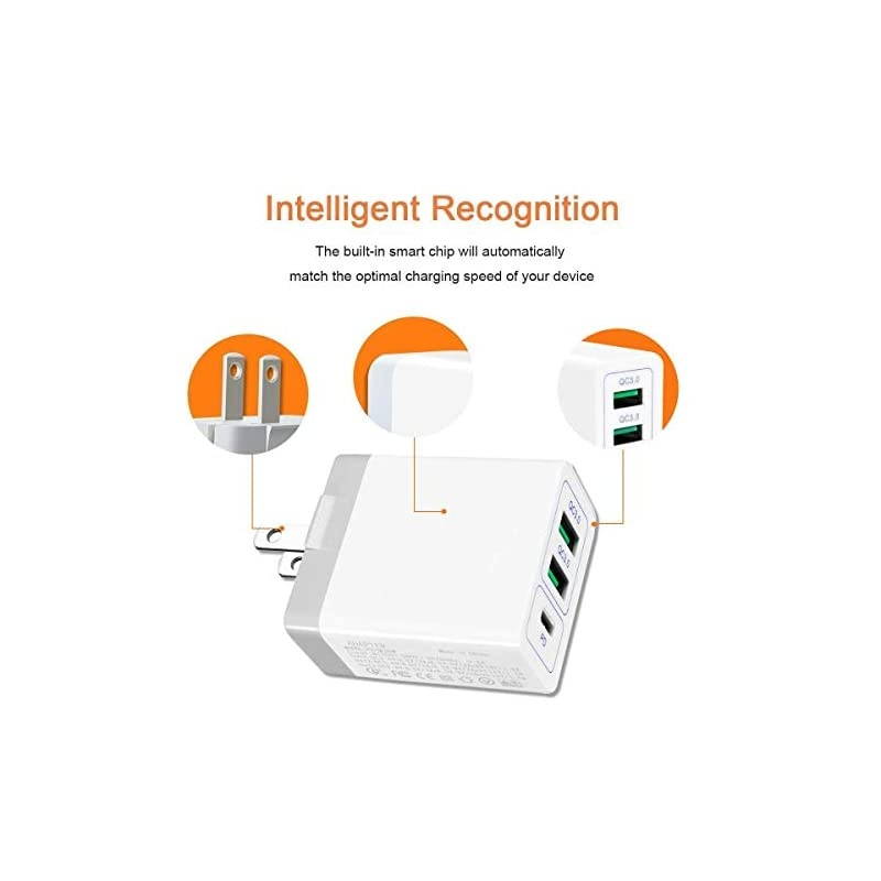 Dual Quick Charger PD portable Travel usb wall charger USBC Power Delivery fast QC charger Adapter Charging Block Plug for iPhone Samsung ipad macbook Google and More