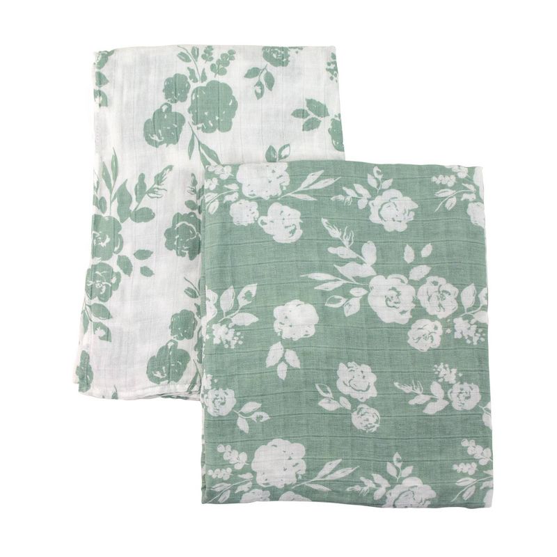 Bebe au Lait Muslin Swaddle Blanket Set Vintage Floral - Modern