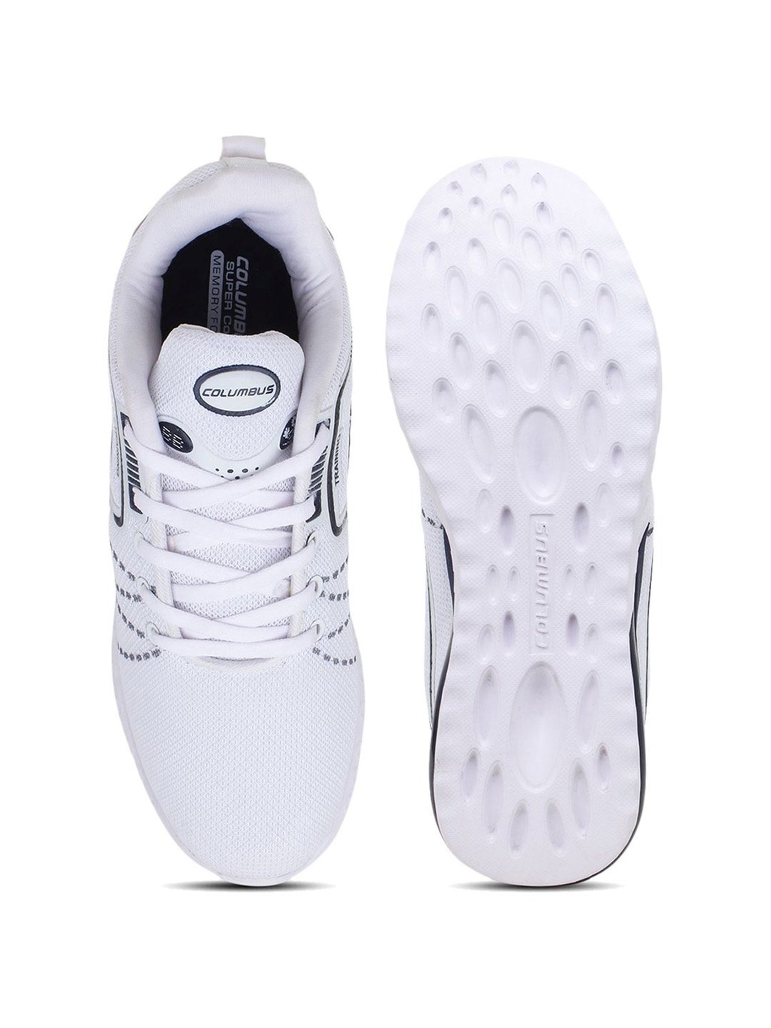 Columbus Men's White Running Shoes