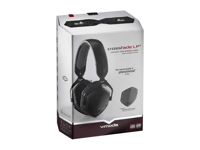 V-Moda Crossfade LP2 XFLP2R-MBLACKM Over-Ear Remote-Matte Black Metal Headphone