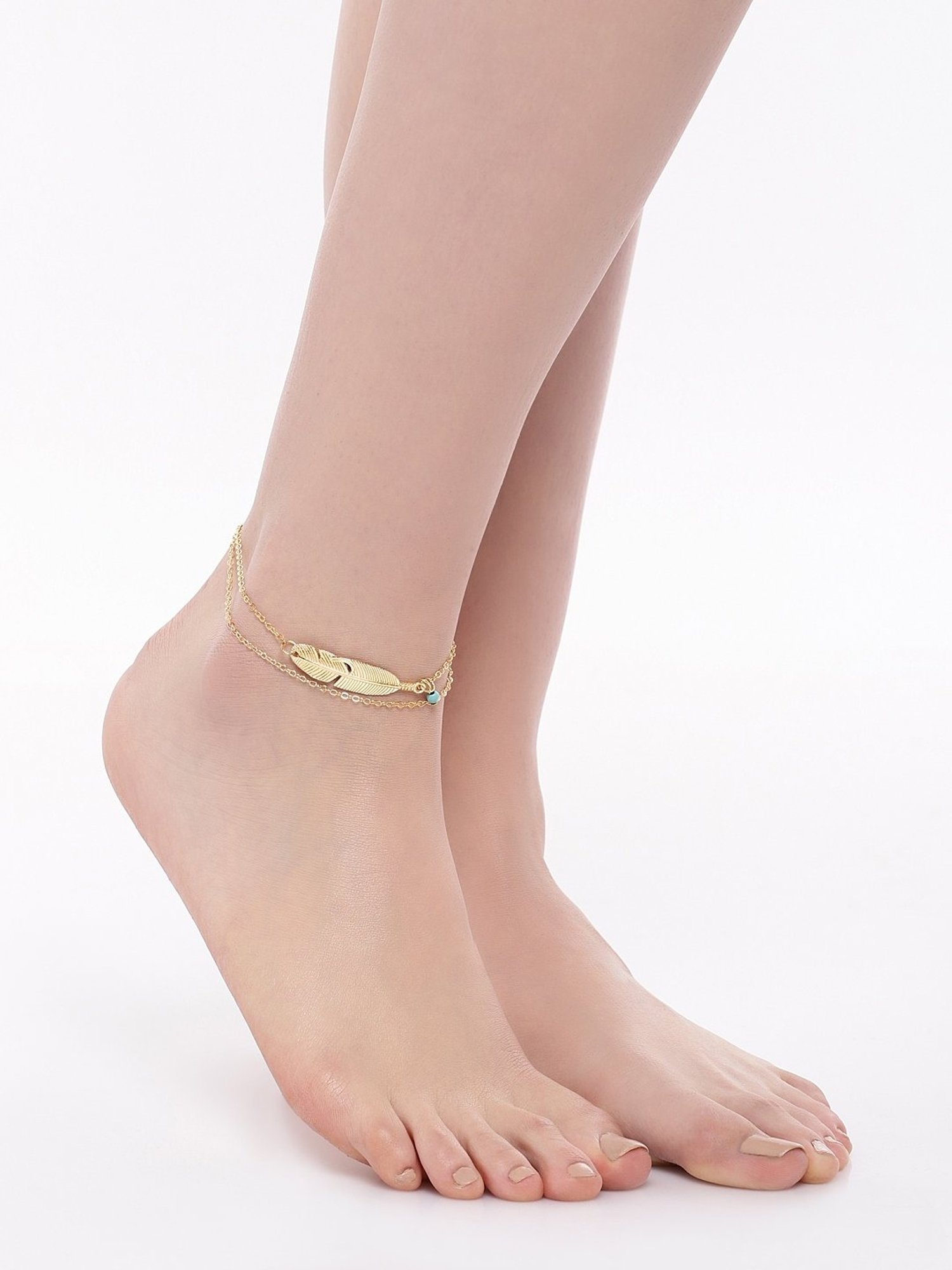 Abdesigns Gold-Plated Handpaint Wedding Doli Barat Bridal Anklets